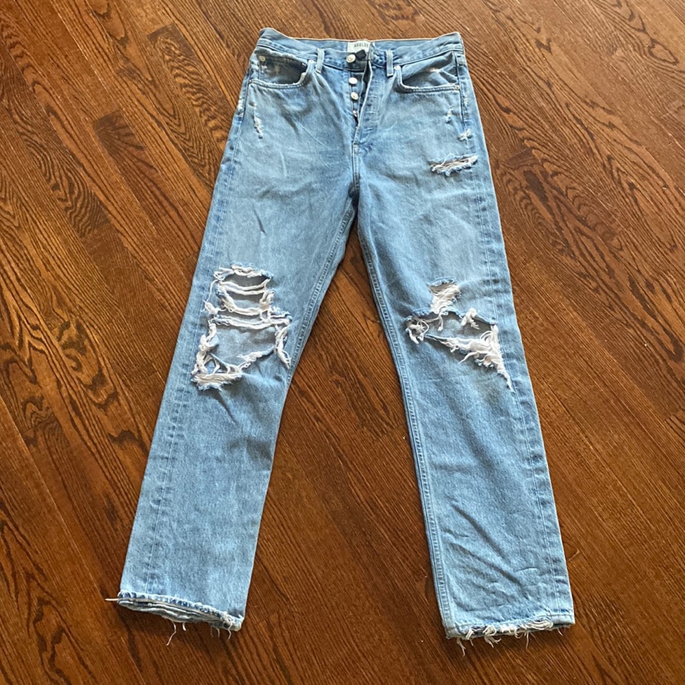 AGOLDE Distressed Light Wash 90s Jean